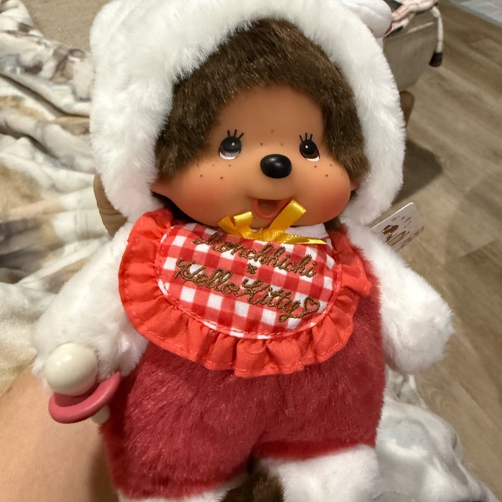 Sanrio Plush Doll in Red, White & Yellow Outfit